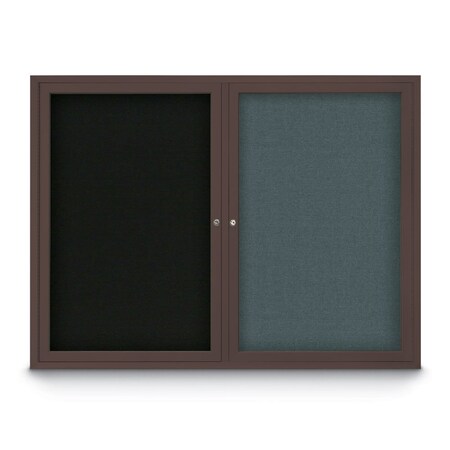 United Visual Products Corkboard, 24"x36", Cobalt Accent/Black UV402PLUS-BLACK-COBACC